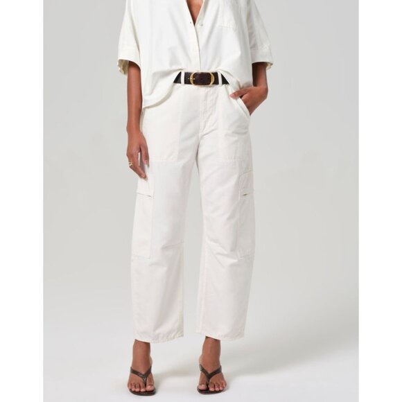 Citizens Of Humanity Denim - Citizens of Humanity Marcelle Low Slung Easy Cargo Barrel Pants Pashmina Size 24